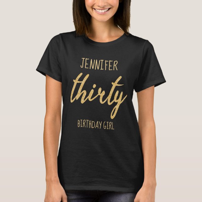 T-shirt Gold Black 30 Anniversaire Parties scintillant de  (Devant)