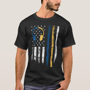 T-shirt Gold Blue Line 911 Police Dispatcher Première répo