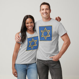 T-shirt Gold Blue Star de David Art Panel