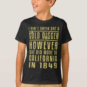 T-shirt Gold California Rush Black History Cadeau politiqu
