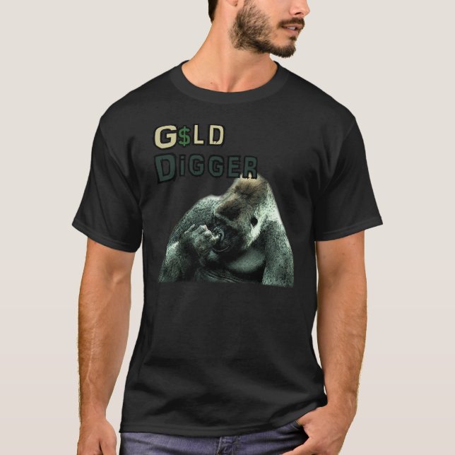 T-shirt GOLD DIGGER Funny Nez cueillir Gorilla (Devant)