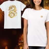 Gold Dragon 龍 Zodiac Cadeau Chinois Japonais 漢 字