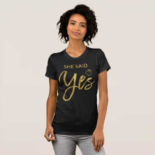 T-shirt Gold Effet Bachelorette Fête Chemises Elle A Dit O