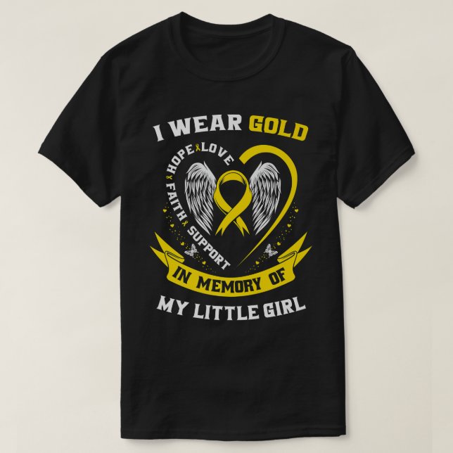 T-shirt Gold Enfance Cancer Sensibilisation Fille Little G (Design devant)
