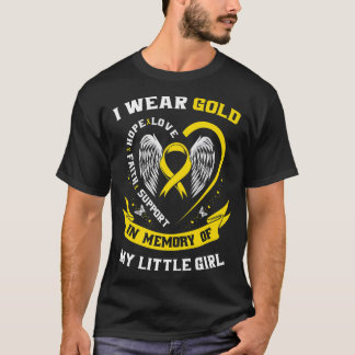 T-shirt Gold Enfance Cancer Sensibilisation Fille Little G