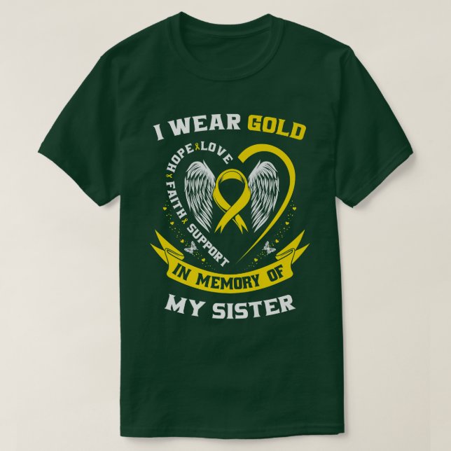 T-shirt Gold Enfhood Cancer Awareness Items Soeur Men W (Design devant)