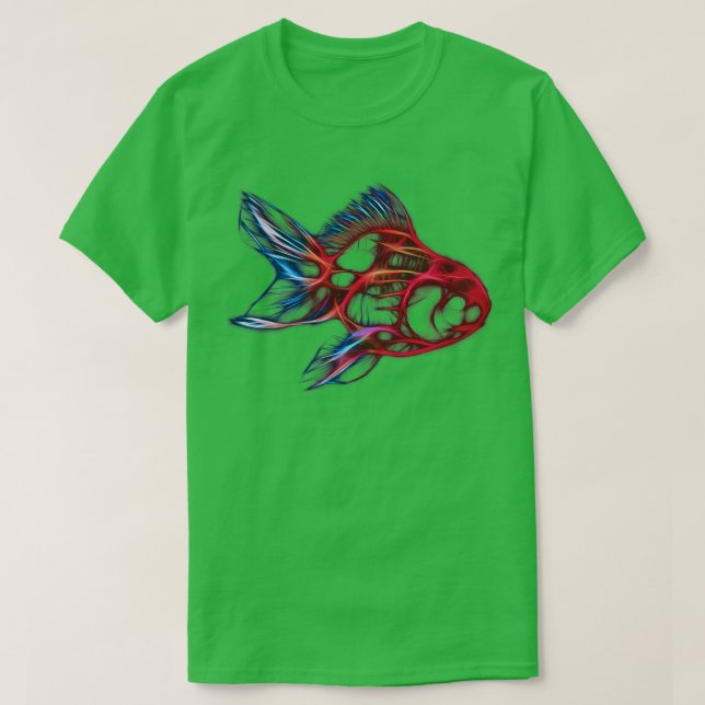 T-shirt Gold Fish Fractal Art (Design devant)