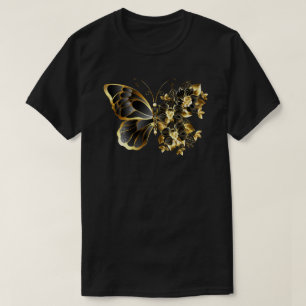 T-shirt Gold flower Butterfly with Black Orchid