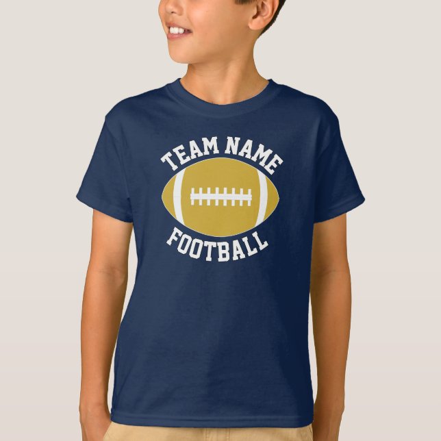 T-shirt Gold Football Team Nom, joueur et nombre Sports (Devant)