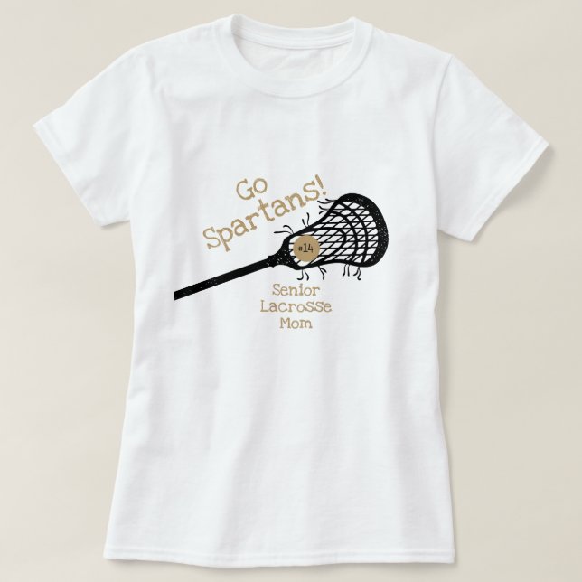 T-shirt Gold Go Team Lacrosse Maman (Design devant)