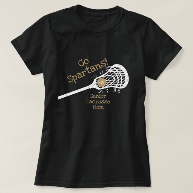 T-shirt Gold Go Team Lacrosse Maman (Design devant)
