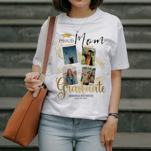 T-shirt Gold Graduate Photo Collage Fier Maman Graduation