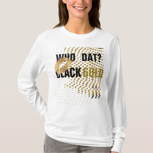 T-shirt Gold Kiss/Who dat? Coeurs d'or noir