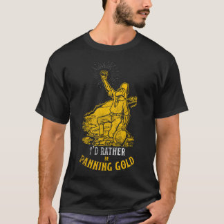 T-shirt Gold Panning Design Baseball Sleeve
