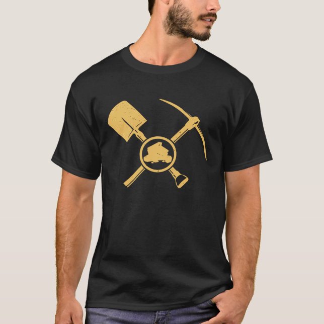T-shirt Gold Panning Shovel And Pickaxe (Devant)