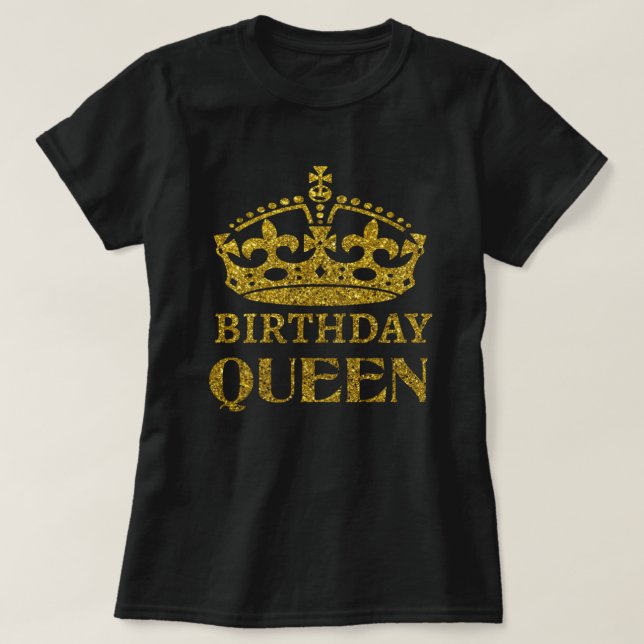 T-shirt Gold Parties scintillant Anniversaire Reine (Design devant)