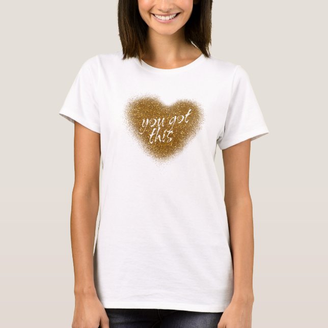 T-shirt Gold Parties scintillant VOUS AVEZ CE Coeur Débard (Devant)