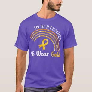 T-shirt Gold Rainbow En Septembre Nous Portons Or Enfance