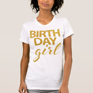 T-shirt Gold Sequins Anniversaire Girl Shirt
