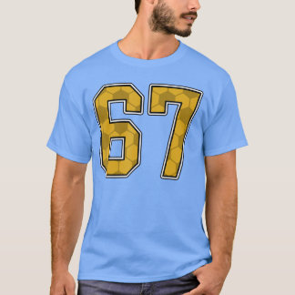 T-shirt Gold Soccer Pattern Number 67 Jersey Player Unifor