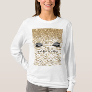 T-shirt Gold Zebra Imprimer des yeux brillants