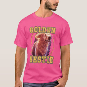 T-shirt GOLDEN BESTIE mignonne Golden Retriever design par