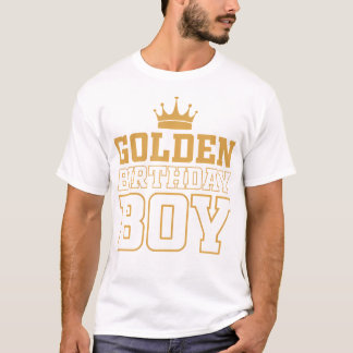 T-shirt Golden Birthday Boys Anniversaire Décoration de fê