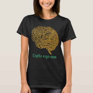 T-shirt Golden Brain Je pense donc que je suis Philosophe
