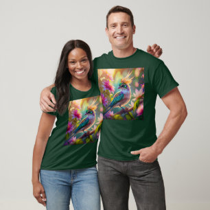T-shirt Golden Crested Green Headed Finch Imaginaire Oisea