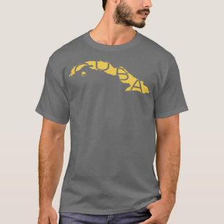T-shirt Golden Cuba Image sur Arrière - plan noir avec CUB