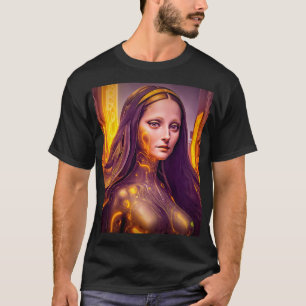 T-shirt Golden Cyborg Mona Lisa