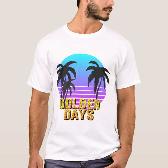 T-shirt Golden Days Retro Sunset (Devant)
