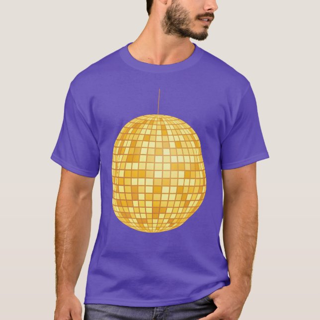 T-shirt Golden Disco Ball Mirror Ball Retro 70s 80s family (Devant)