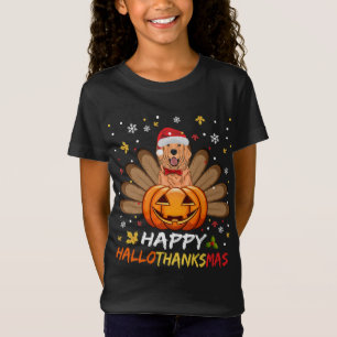 T-Shirt Golden Dog Hallothanksmas Halloween Thanksgi