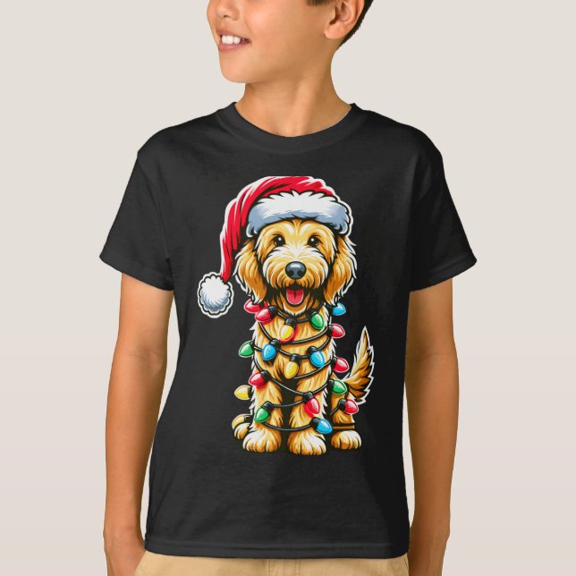 T-shirt Golden Doodle Christmas Tree Xmas Dog Pajamas Gold (Devant)