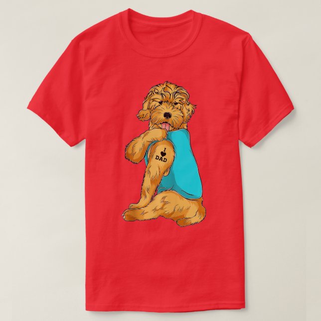 T-shirt Golden Doodle I Love Dad Tattoo Apparel, Dog Dad G (Design devant)
