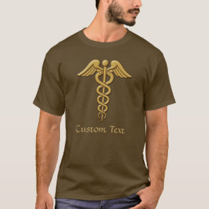 T-shirt Golden Double Snake Caduceus