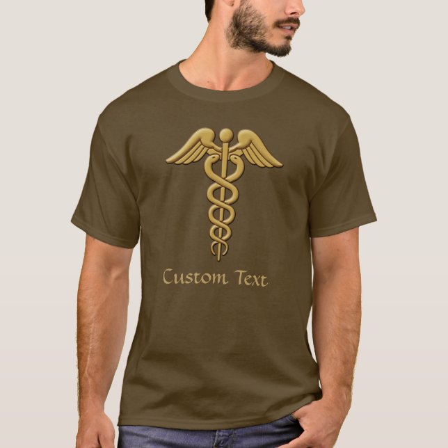 T-shirt Golden Double Snake Caduceus (Devant)
