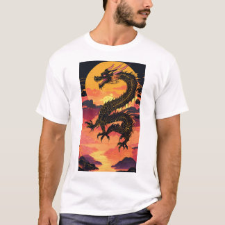 T-shirt "Golden Dragon Rising : A Fusion of Tradition and 