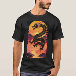 T-shirt "Golden Dragon Rising : A Fusion of Tradition and 