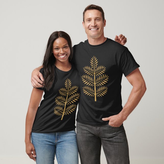 T-shirt Golden Elegant Botanique Tropical Branche Unisex (Unisexe)