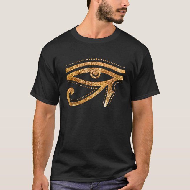 T-shirt Golden Eye Of Ra Egyptian Hieroglyph Pharao Esoter (Devant)