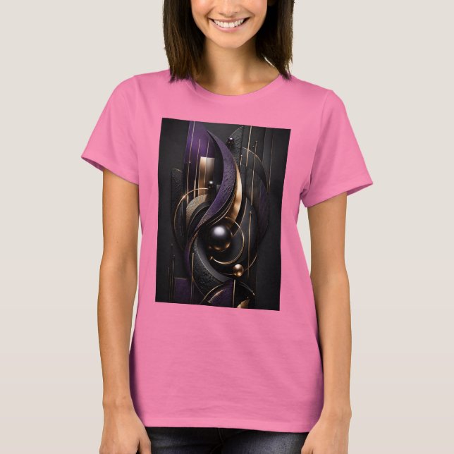 T-shirt Golden Flow | Ultra 3D Composition Abstraite (Devant)