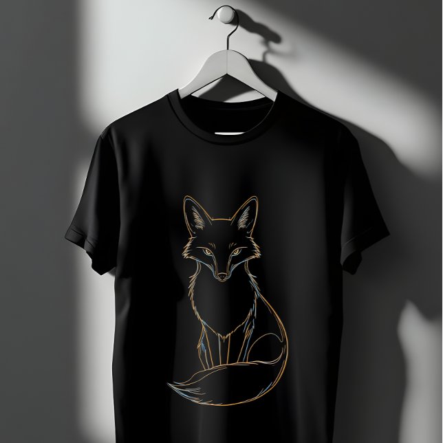 T-shirt Golden Fox Line Art - Design animal élégant (Créateur téléchargé)