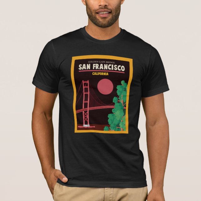 T-shirt Golden gate bridge la nuit (Devant)