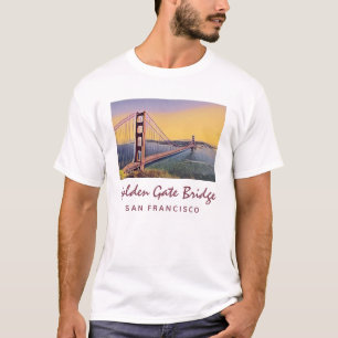 T-shirt Golden Gate Bridge San Francisco Peinture Vintage