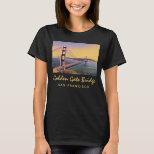 T-shirt Golden Gate Bridge San Francisco Peinture Vintage