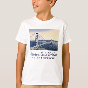 T-shirt Golden Gate Bridge San Francisco Watercolor Art
