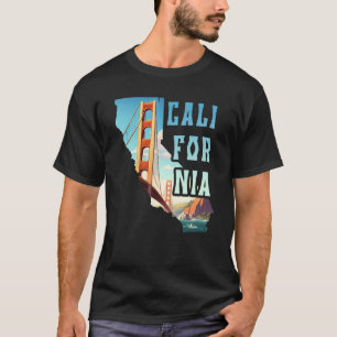 T-shirt Golden Gate Bridge Souvenir San Francisco Carte de