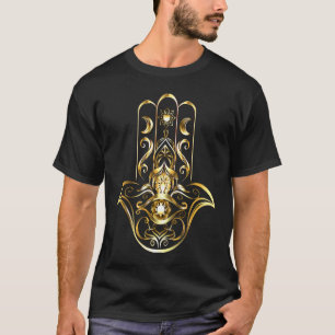 T-shirt Golden Hamsa mal oeil main de Fatima Yoga Meditati